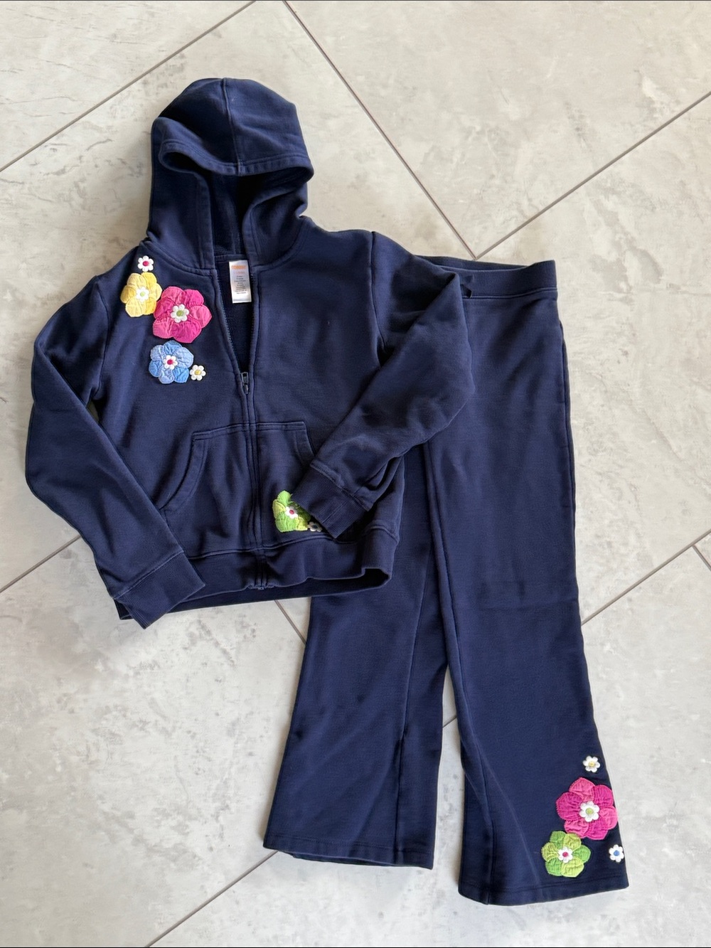 Gymboree Girls 2 piece set, Navy Hooded Sweatshirt & Joggers size 9-10